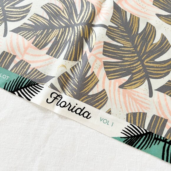 3.7 yd - Ruby Star Society - Florida One - Shade Palms Slate Grey - Fabric - Picture 5 of 5